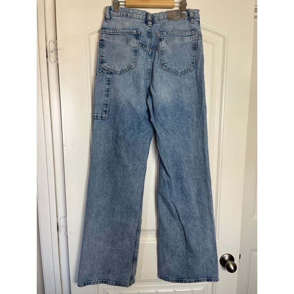 We The Free | Tinsley Baggy Mid Rise Straight Leg Denim Jeans Light Wash Size 28 - Picture 2 of 9